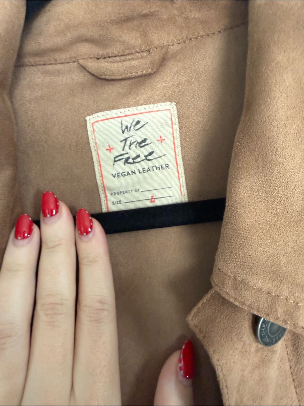 We The Free Fringe Out Vegan Suede Jacket L - Picture 6 of 15